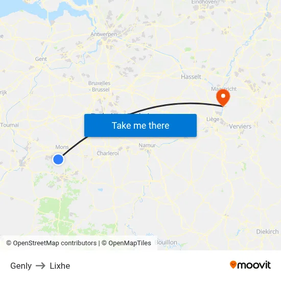 Genly to Lixhe map