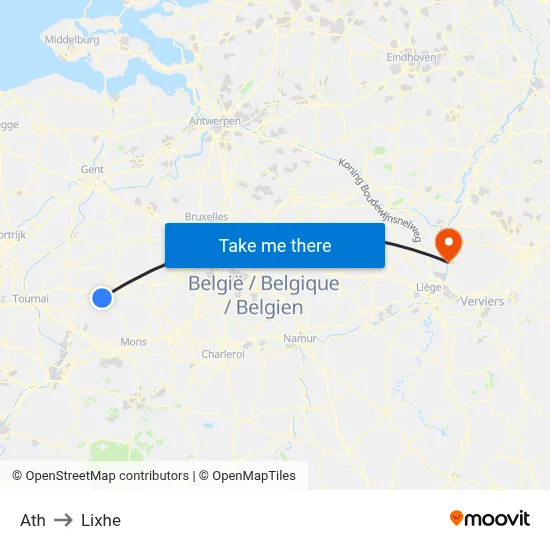 Ath to Lixhe map