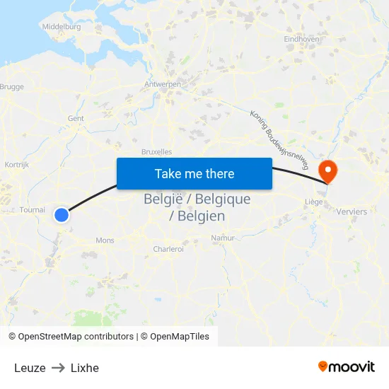 Leuze to Lixhe map