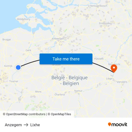 Anzegem to Lixhe map