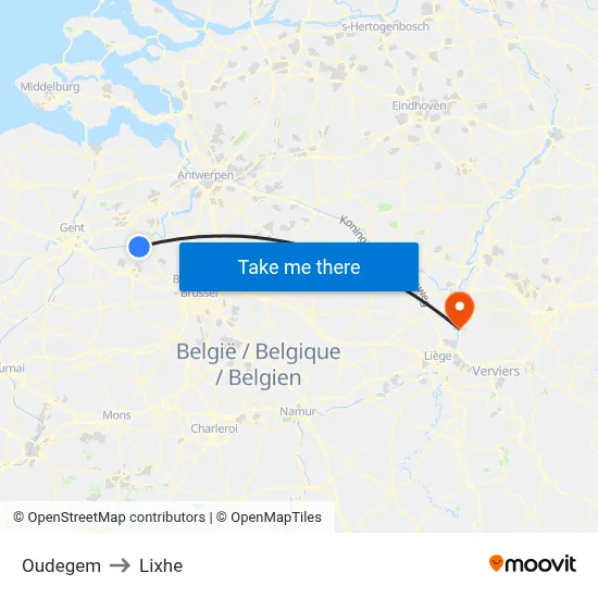 Oudegem to Lixhe map