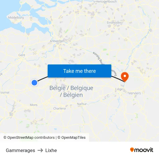 Gammerages to Lixhe map