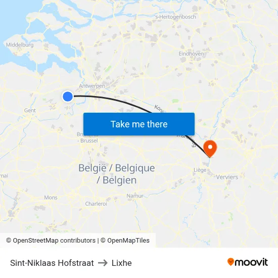 Sint-Niklaas Hof Street to Lixhe map