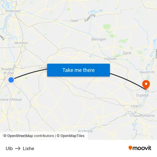 ULB to Lixhe map