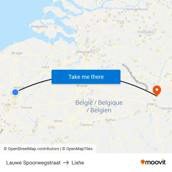 Lauwe Railway Street to Lixhe map