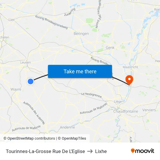 Tourinnes-La-Grosse Church Street to Lixhe map
