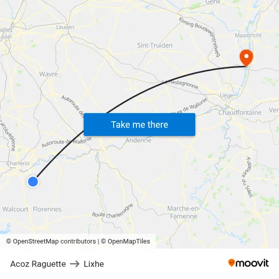 Acoz Raguette to Lixhe map