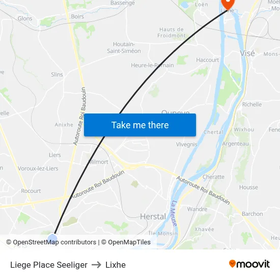 Liege Place Seeliger to Lixhe map