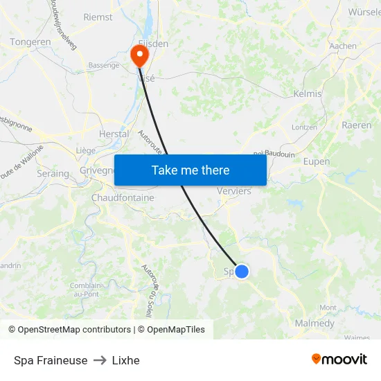 Spa Fraineuse to Lixhe map