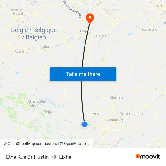 Ethe Dr Hustin Street to Lixhe map