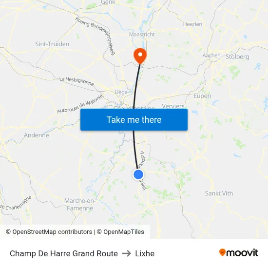Harre Field Main Road to Lixhe map