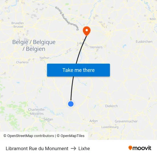 Libramont Rue du Monument to Lixhe map