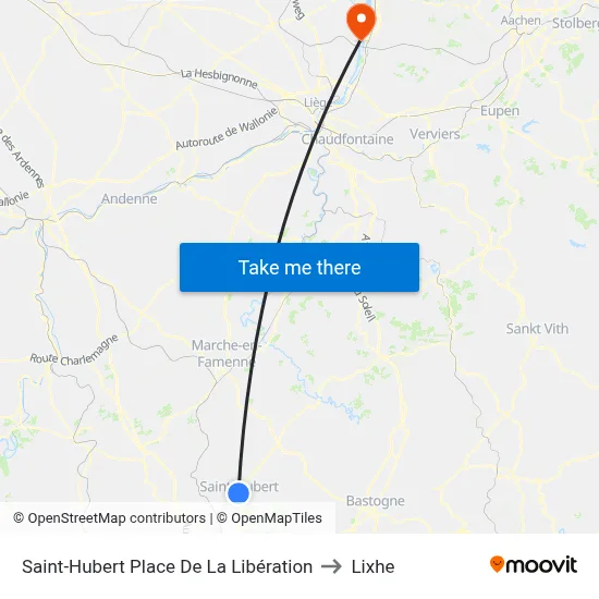Saint-Hubert Liberation Square to Lixhe map