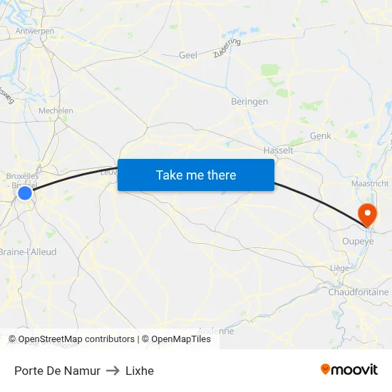 Namur Gate to Lixhe map