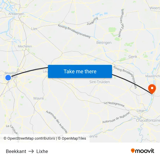 Beekkant to Lixhe map