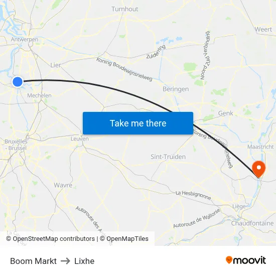 Boom Markt to Lixhe map