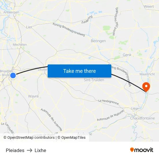 Pleiades to Lixhe map