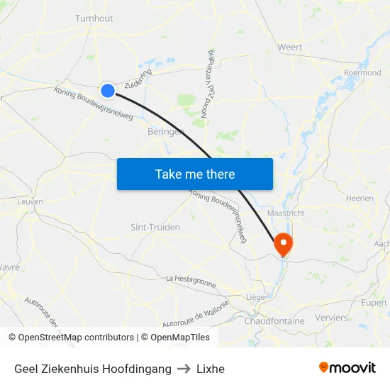 Geel Hospital Main Entrance to Lixhe map