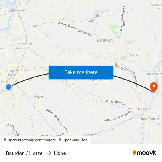 Bourdon / Horzel to Lixhe map