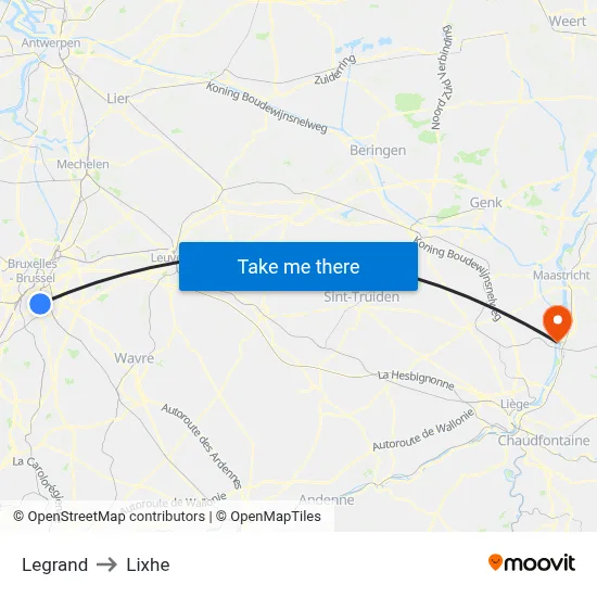 Legrand to Lixhe map