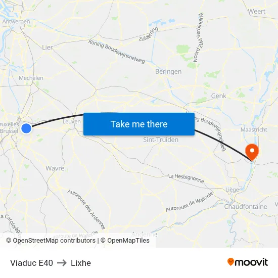E40 Viaduct to Lixhe map