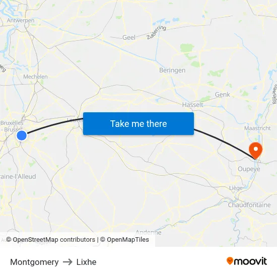 Montgomery to Lixhe map