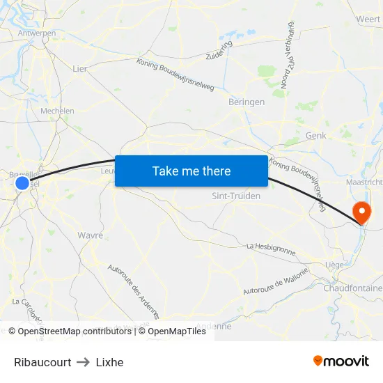 Ribaucourt to Lixhe map