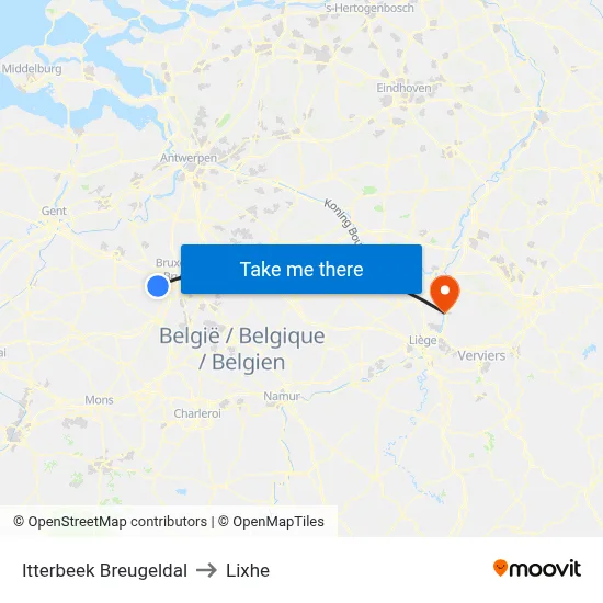 Itterbeek Breugel Valley to Lixhe map