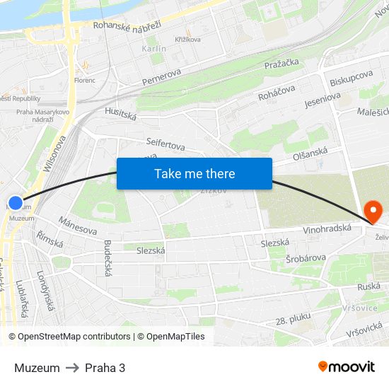 Muzeum to Praha 3 map