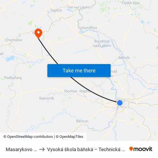 Masarykovo Nádraží to Vysoká škola báňská – Technická univerzita Ostrava map