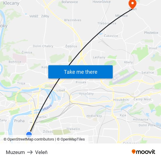 Muzeum to Veleň map