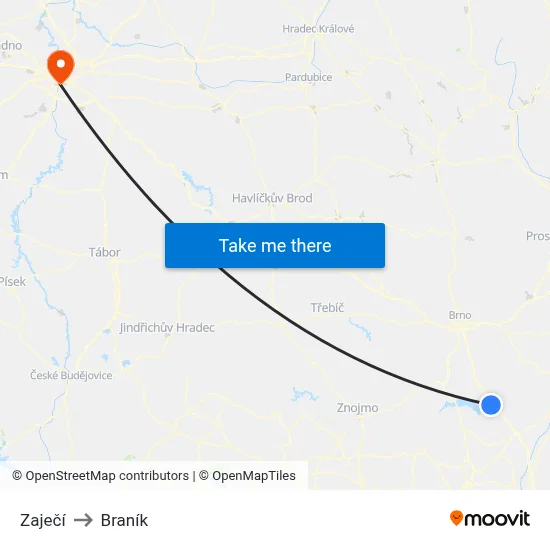 Zaječí to Braník map