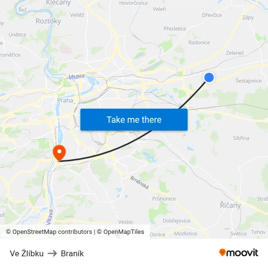 Ve Žlíbku to Braník map