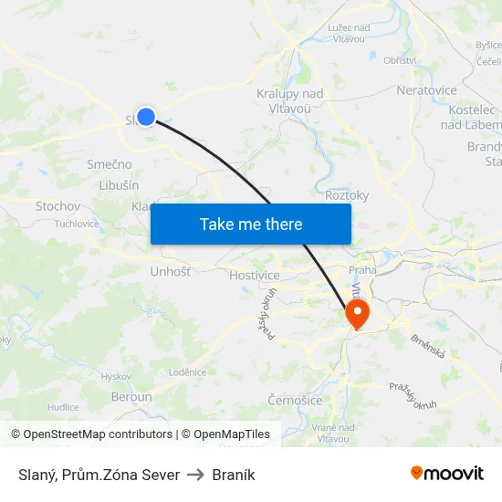 Slaný, Prům.Zóna Sever to Braník map