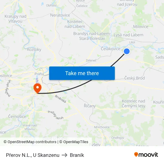 Přerov N.L., U Skanzenu to Braník map