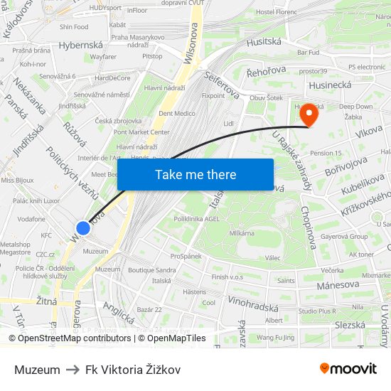 Muzeum to Fk Viktoria Žižkov map