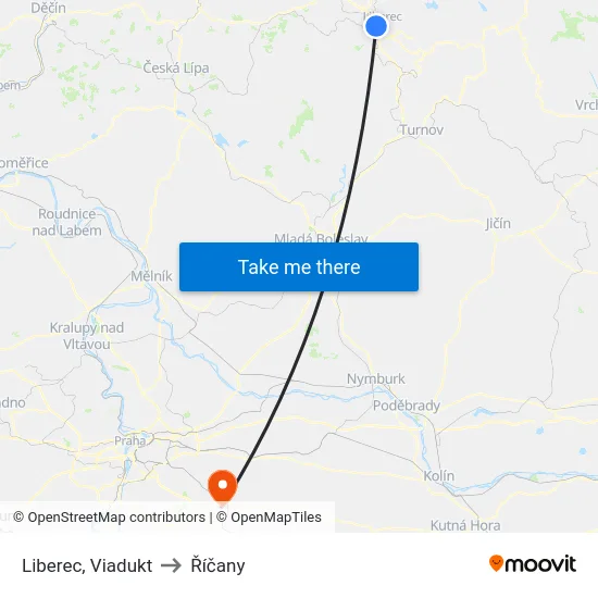 Liberec, Viadukt to Říčany map