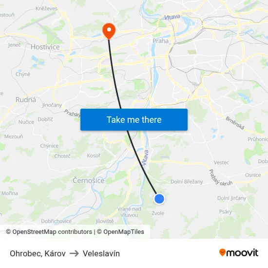 Ohrobec, Károv to Veleslavín map