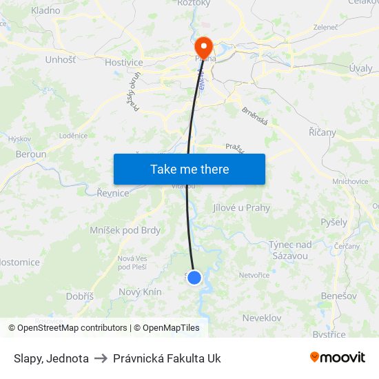 Slapy, Jednota (B) to Právnická Fakulta Uk map