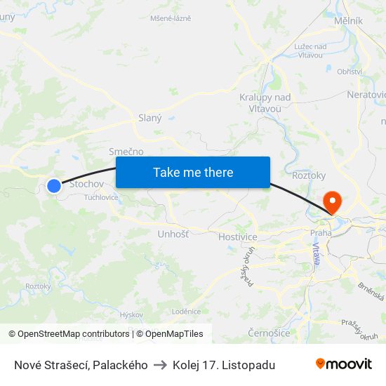 Nové Strašecí, Palackého to Kolej 17. Listopadu map