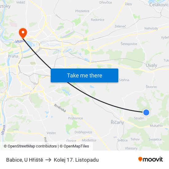 Babice, U Hřiště to Kolej 17. Listopadu map