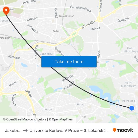 Jakobiho to Univerzita Karlova V Praze – 3. Lékařská Fakulta map