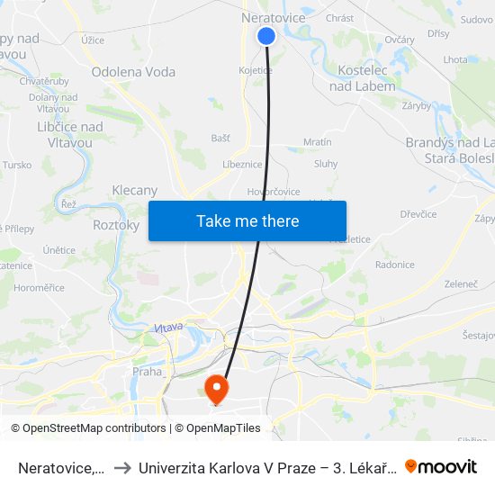 Neratovice, Iii.Zš to Univerzita Karlova V Praze – 3. Lékařská Fakulta map