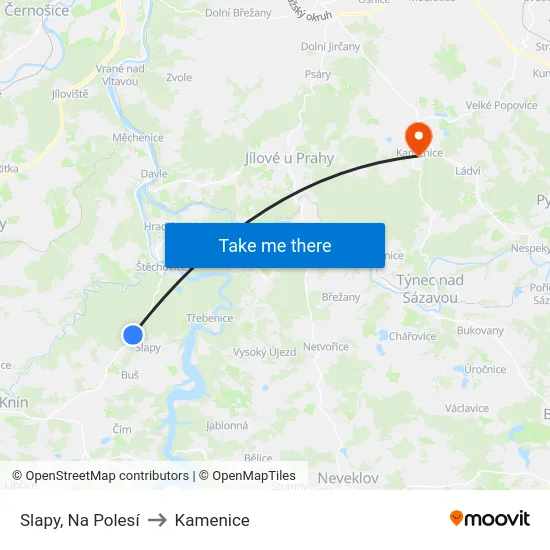 Slapy, Na Polesí to Kamenice map