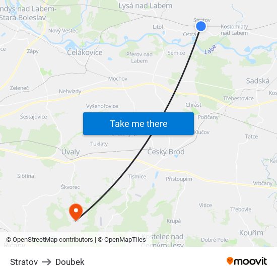 Stratov to Doubek map