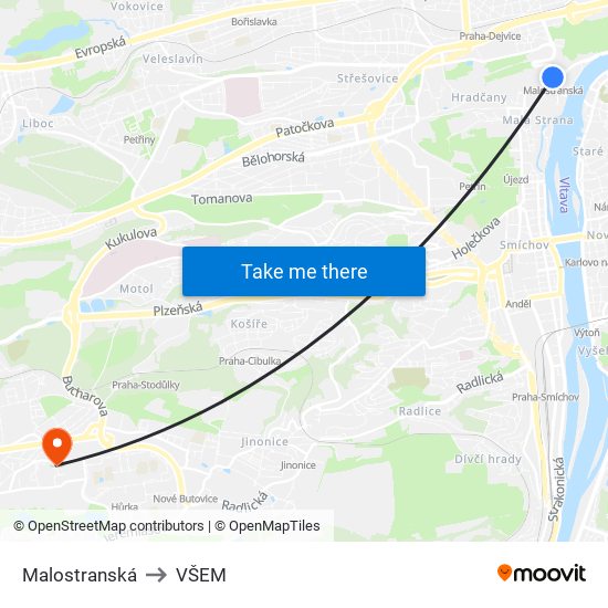 Malostranská to VŠEM map