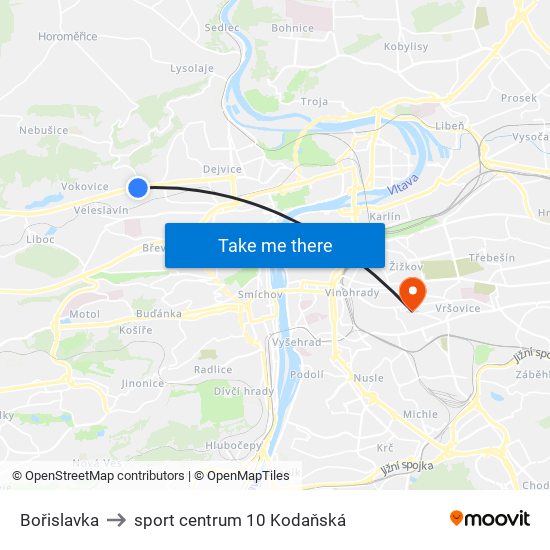 Bořislavka to sport centrum 10 Kodaňská map