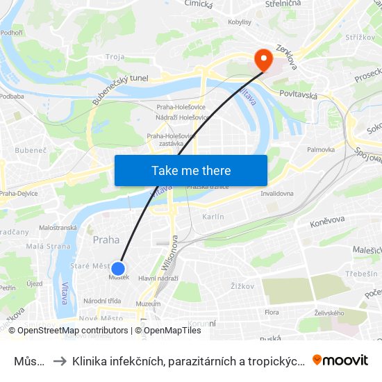 Můstek to Klinika infekčních, parazitárních a tropických nemocí map