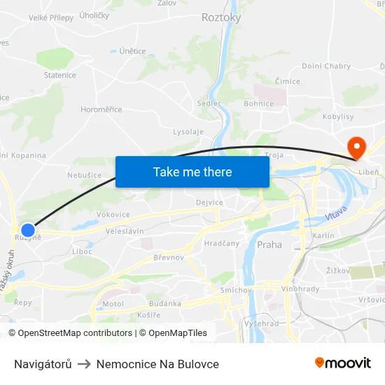 Navigátorů to Nemocnice Na Bulovce map