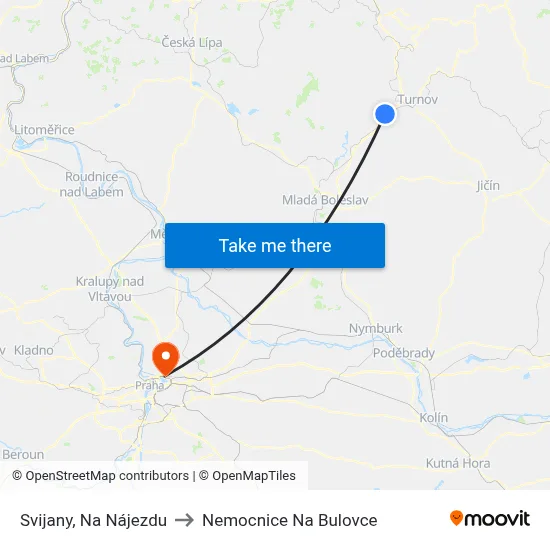 Svijany, Na Nájezdu to Nemocnice Na Bulovce map